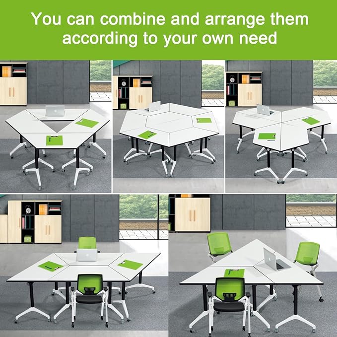 Foldable Conference Room Tables, Flip Top Mobile Training Table, Modern Meeting - Image 8