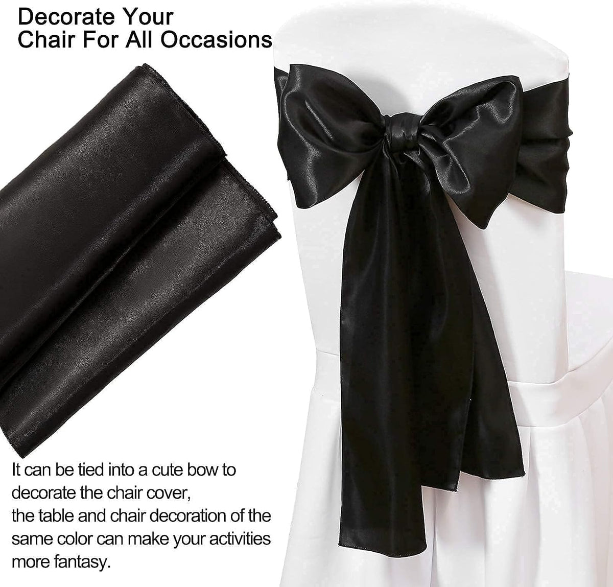 24 Pack Black Table Runners 12 x 108 Inches Long Smooth Satin Silk Black Hall...