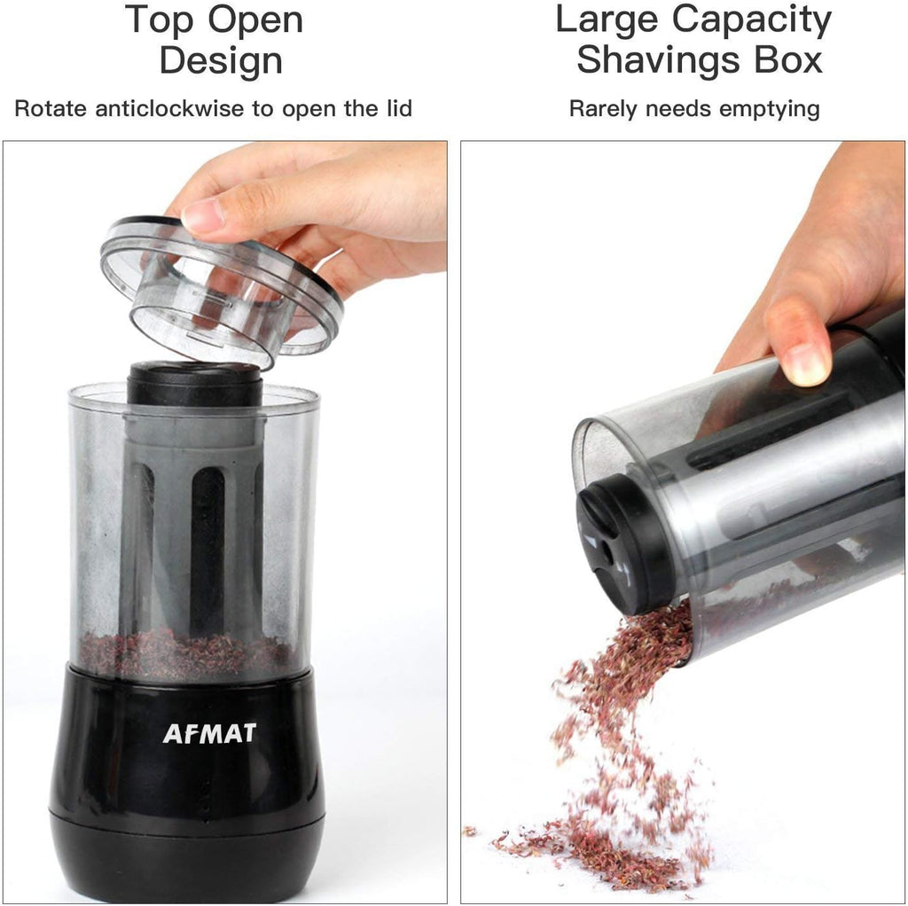 afmat ps-b06 rechargeable long point pencil sharpener for showing dimensions