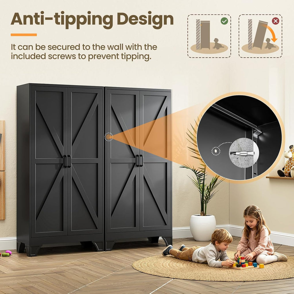 yizosh 75" h tall metal kitchen pantry storage on a desk or shelf