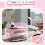 Harloon 4 Tier Acrylic Paper Tray 13 x 9.8 x 3 Inches Stackable Letter Clear - Image 6