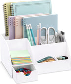 white desktop organizer - 9 compartment office desk, main product view