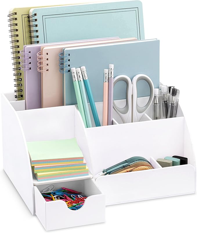 White Desktop Organizer by MySpaceOrganizers