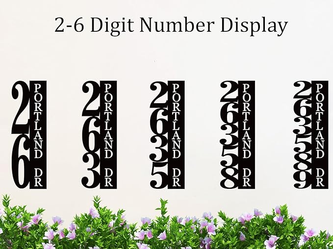 Custom Metal House Number Sign, Personalized House Number Sign, Vertical - Image 2