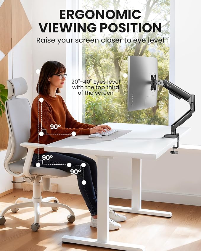 ErGear Single Monitor Arm, Fully Adjustable Monitor Mount - Image 7