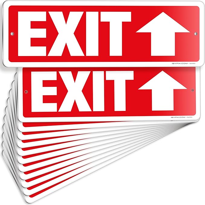 iSYFIX Exit Signs 12 Pack 12x4 Inch by iSYFIXPREMIUMSIGNS