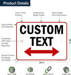 Custom Arrow, Custom Directional Sign, Two Way Arrow, 18x24 Inches, Rust Free - Image 6