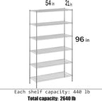 Regal Altair 21" Deep x 54" Wide x 96" Height Wire Shelving Kit | 6-Tier | NSF - Image 3