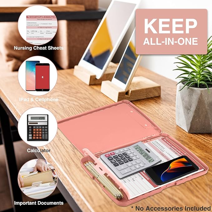 Sooez Clipboard with Storage, High Capacity Nursing Clip Board 8.5 x 11 with - Image 5
