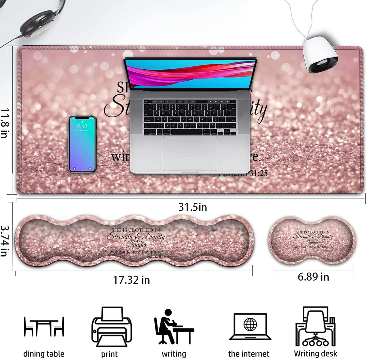 Large Gaming Mouse Pad,Extended Office Desk Mat,Waterproof Desk Writing Pad f...