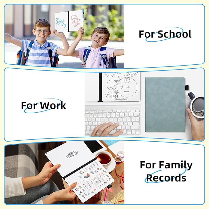 AGM Portable White Board Dry Erase Notebook, 8.4" x 6" Double Sided Folding - Image 8