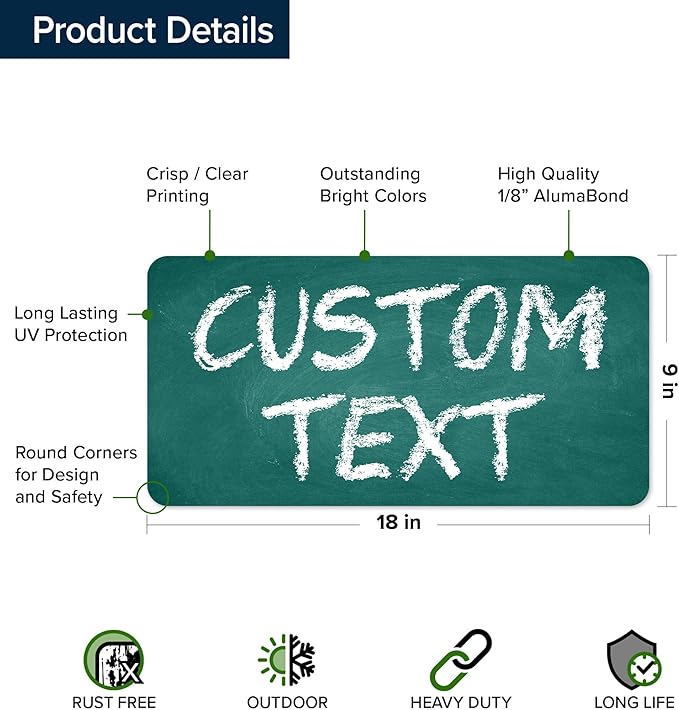Custom Sign, Custom Street Sign, 11 Font Colors, 13 Font Styles, 4 Hole Options - Image 6