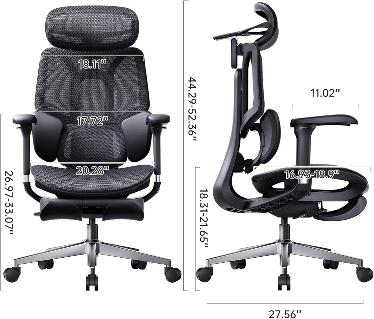 Hbada E3 Air 2026 Ergonomic Office Chair, 3-Zone Lumbar Support, Comfy Home O...