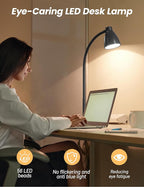 BOHON LED Desk Lamp with USB Charging Port 3 Color Modes Dimmable Reading Light - Image 3