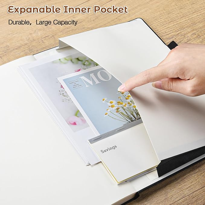Lined Journal Notebook, 8.5" x 11" Hardcover Leather Notebook - Image 4