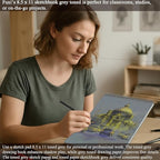 Fuxi Toned Gray Sketchbook 8.5x11, 60 Sheets Spiral Bound, Artist Sketch Pads - Image 7