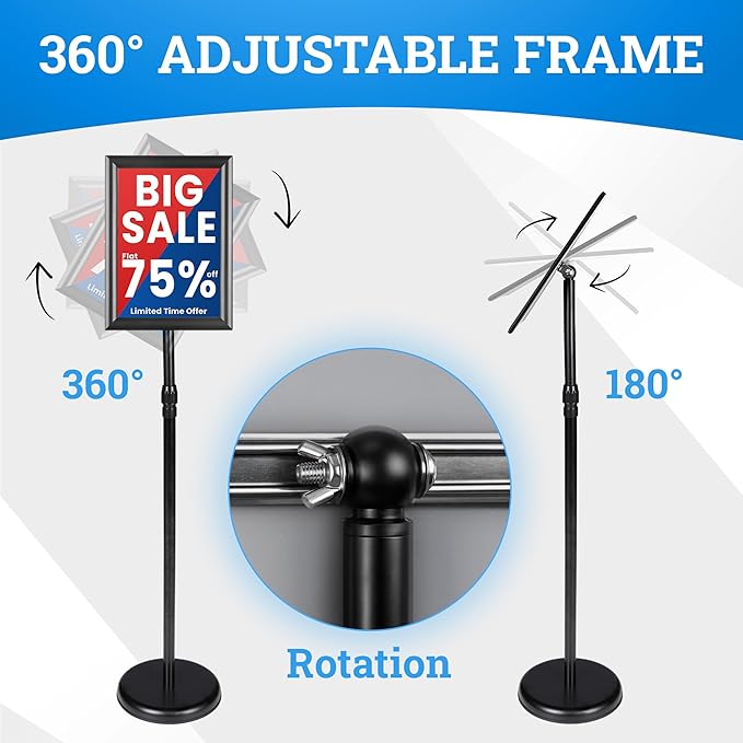 Banzoni Standing Sign Holder | Adjustable Pedestal Signage Stand - Image 4