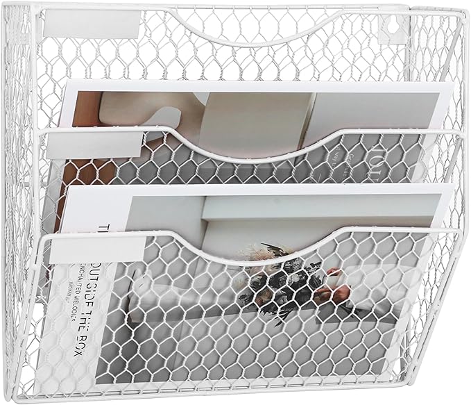 EASEPRES Mail Organizer Wall Mount Hanging File Holder Storage, Metal Chicken by EASEPRES