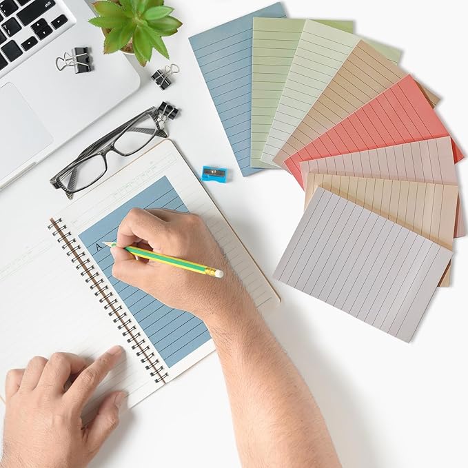 24 Pack Lined Sticky Notes 4X6 in Self Sticky Note Pads Colorful Post Stickies - Image 4