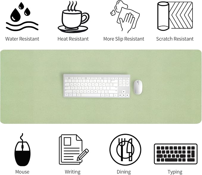 Bloss 47.2" x 16.9" Large Desk Mat, Leather Mouse Keyboard Pad, Non-Slip - Image 4
