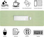 Bloss 47.2" x 16.9" Large Desk Mat, Leather Mouse Keyboard Pad, Non-Slip - Image 4