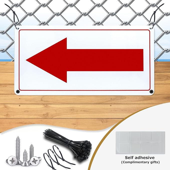 Red Arrow Sign Aluminum 10 x 5 Inch Heavy Duty Metal Waterproof Reflective - Image 4