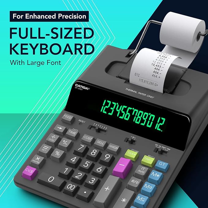 CATIGA 12 Digit Thermal Printing Calculator - Image 4