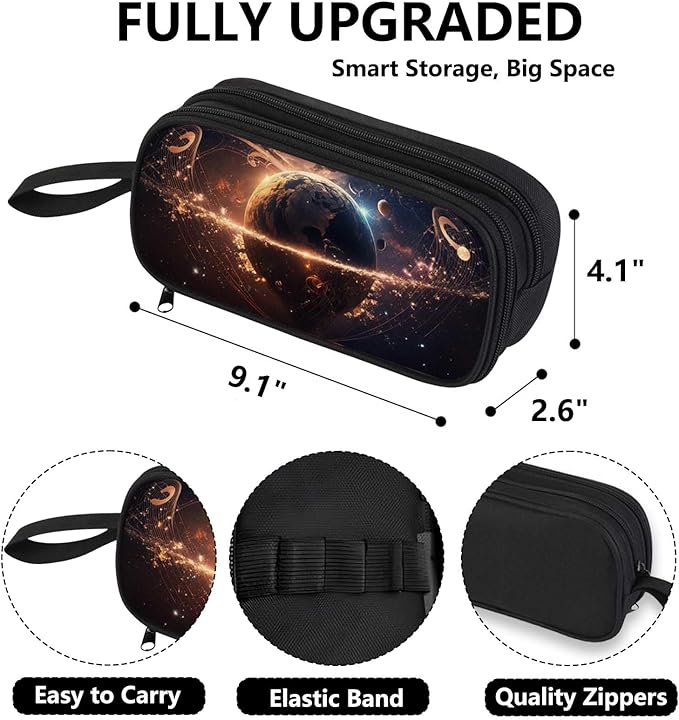 AnySmic Space Pencil Case for Boys and Girls, Large Galaxy Pencil Pouch or Pen - Image 2