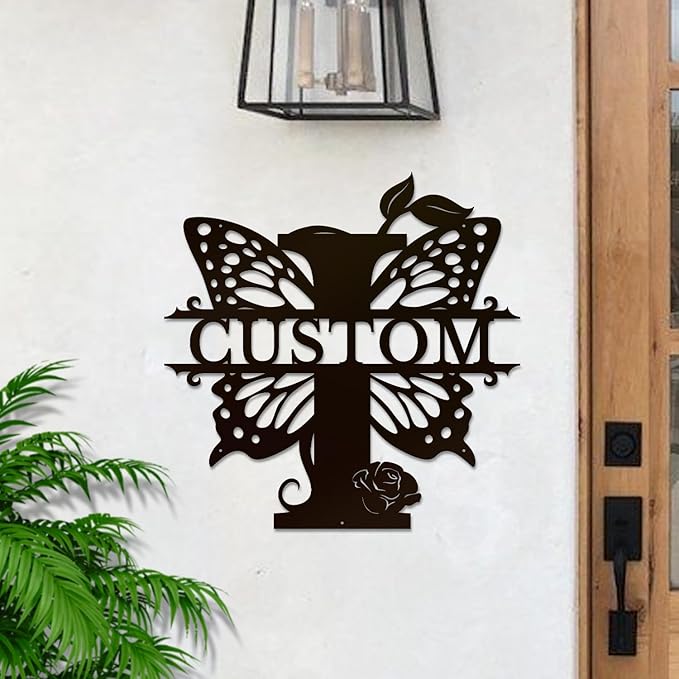 Personalized Custom Letter Name metal Signs, Custom Black Letter Monogram Wall - Image 2