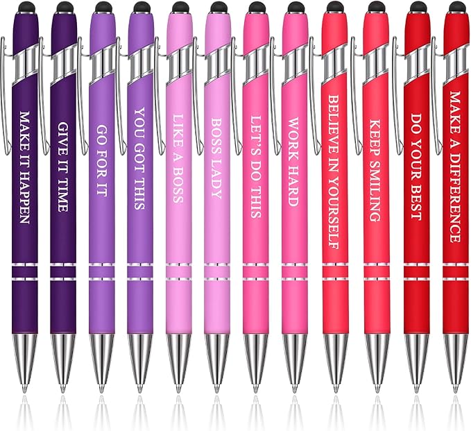 Zonon 12 Pcs Inspirational Pens Bulk Funny Ballpoint Pen by Zonon