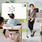 Rolling Whiteboard, 48x32 Inches Mobile Whiteboard on Wheels, Magnetic Dry - Image 7
