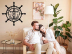 Personalized Ship Wheel Metal Sign, Customized Nautical Wall Decor, Anchor - Image 2