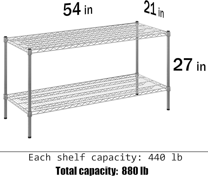 Regal Altair 21" Deep x 54" Wide x 27" Height Wire Shelving Kit | 2-Tier | NSF - Image 3