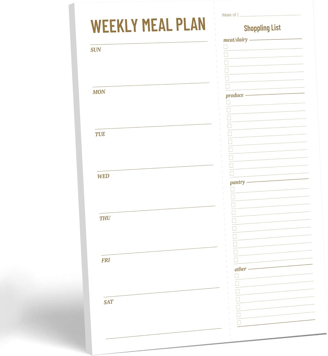 Weekly Meal Planner - Undated Magnetic Notepads with Grocery List, 7" x 9" | 52 Weeks, Meal Planning Pad for Refrigerator Door with Tear-Off Shopping List, Food/Menu Organizer Notepad