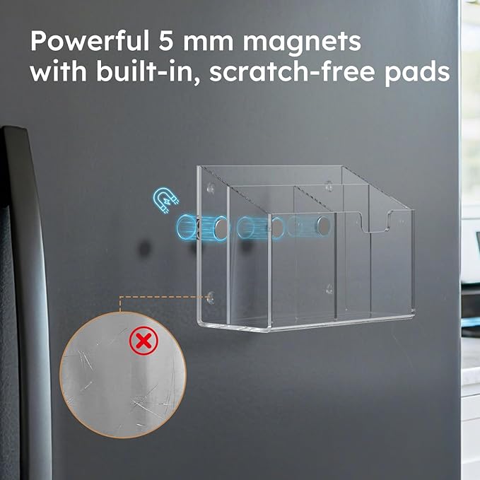 AITEE Magnetic Pen Holder for Refrigerator, Holds Markers, Scissors & Notes - Image 4