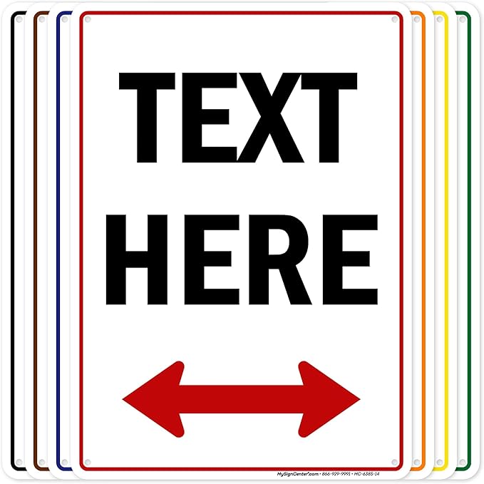 Custom Arrow, Custom Directional Sign, Two Way Arrow, 10x14 Inches, 55 mil by MySignCenter