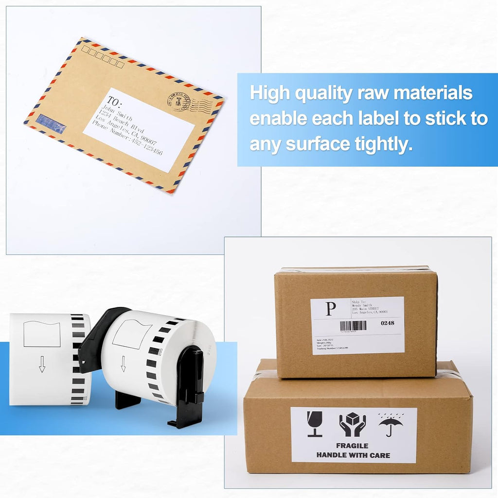 COLORTY Replace for Brother DK-2205 Continuous Printer Labels 2.4" x 100' | DK2205 DK Paper Tape Compatible with Brother QL-820NWB QL-800 QL-810W QL-600 QL-1100nwb Label Printers (12 Rolls + 1 Fram)