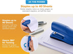 Bostitch Heavy Duty Stapler Value Pack, 40 Sheet Capacity, Blue