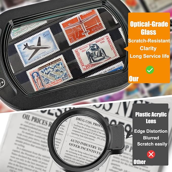 Veemagni 10X Rectangle Magnifying Glass - Image 3