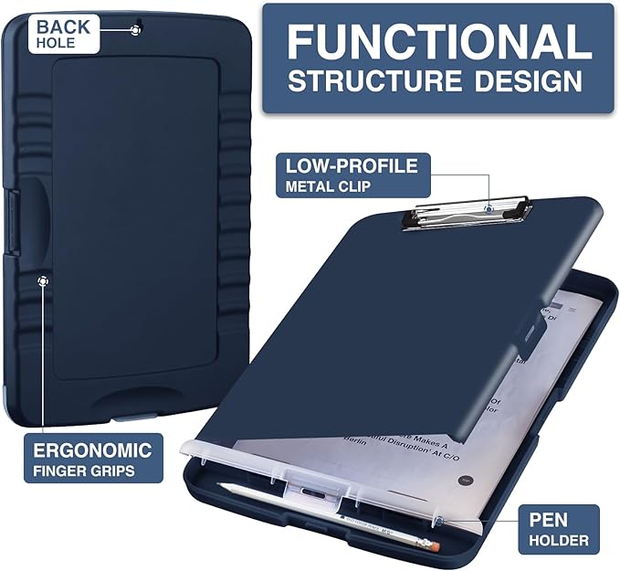 Sooez Clipboard with Storage, High Capacity Nursing Clip Board 8.5 x 11 with - Image 2