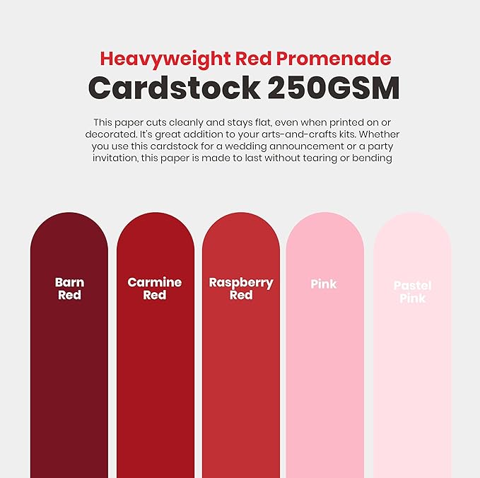 Red Colored Cardstock Thick Paper 50 Sheets, 8.5" x 11" Heavyweight 92lb Cover - Image 2