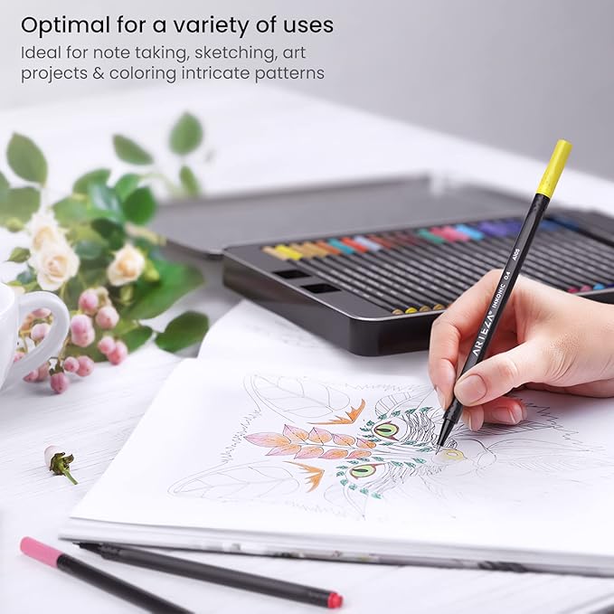 ARTEZA Inkonic Fineliners Pens, 0.4 mm Fine Tip Markers, Water-Based Art Pens - Image 5