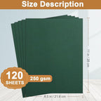 Silunkia 120 Sheets Dark Green Cardstock 8.5 x 11 Craft Paper, 250gsm/92lb - Image 2
