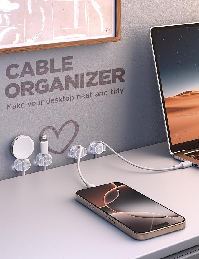 Cable Clips, Chfeila 6Pack Dual Spring Cord Organizer - Image 6