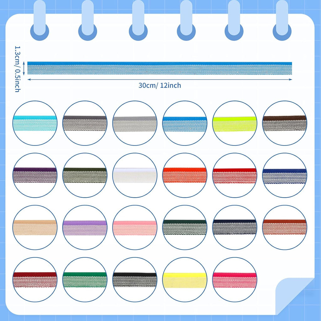 24 Pieces Book Binding Endbands 12 Inch 24 Colors Book Headband | Cotton Binding Kit for Bookbinding, Book Decor