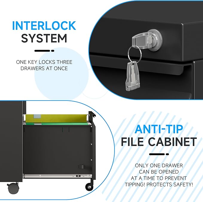 Bestoo 2-Drawer Mobile File Cabinet - Image 7