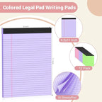 Roneky Legal Pads 8.5 x 11 Colored Notepad, 12 Pack Wide Ruled Lined Paper - Image 2