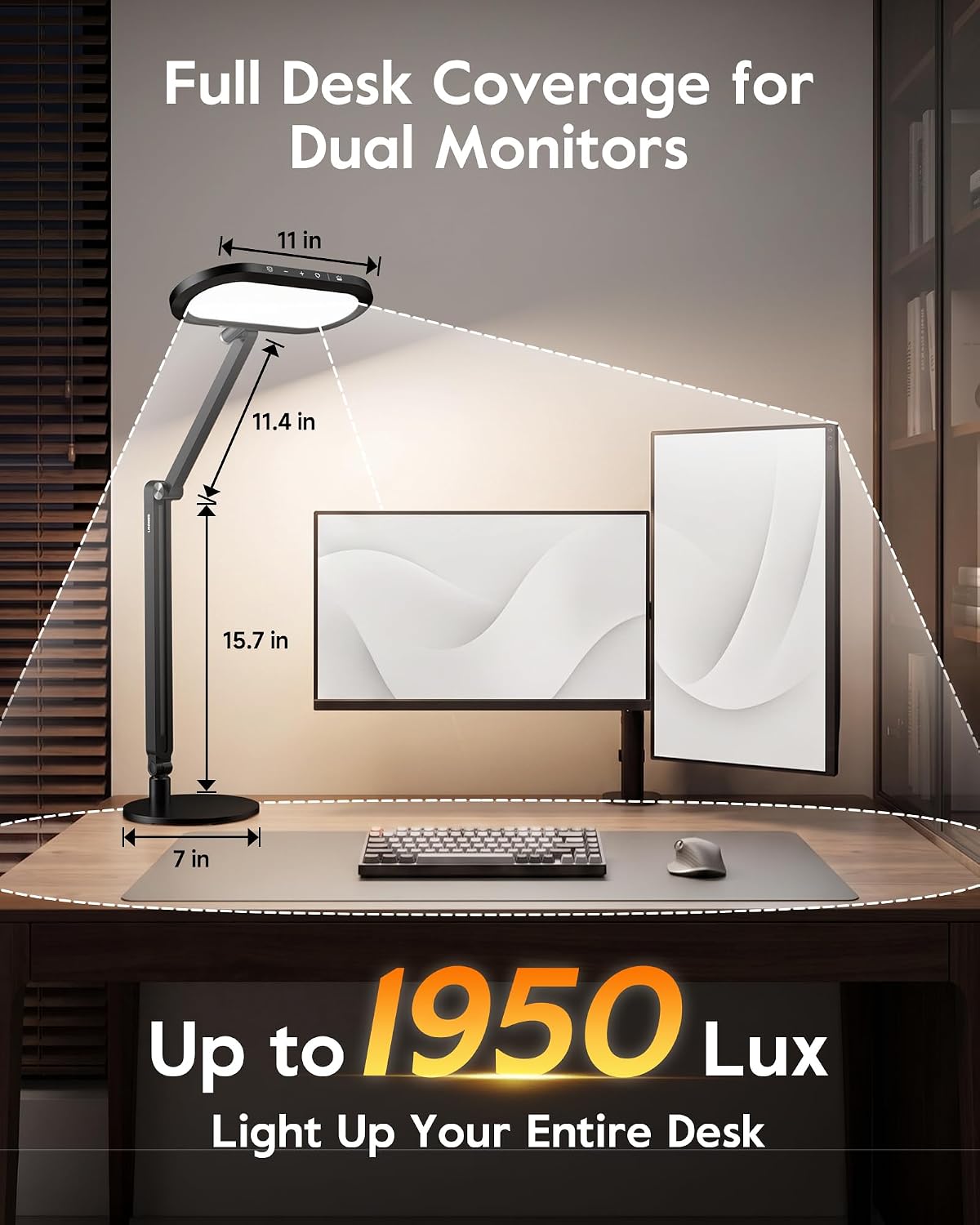 LitONES EaseGlowXP Dual‑Zone Desk Lamp, Remote, Morden Home Office Lighting