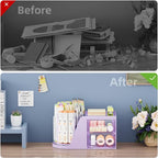 Marbrasse Desk Organizer with 2 Drawer, 360°Rotating Pen Holder, Desk - Image 7