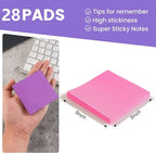 Sticky Notes 3 x 3 in, Bright Colorful Super Sticking Power Memo Post Stickies - Image 2